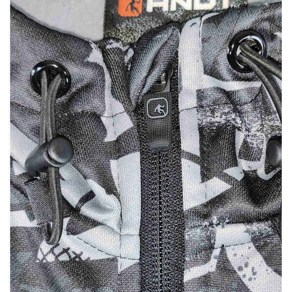 AND1 Black Grey Graffiti Full Zip Y2K Streetwear Hoodie Jacket Size Medium - Picture 5 of 13